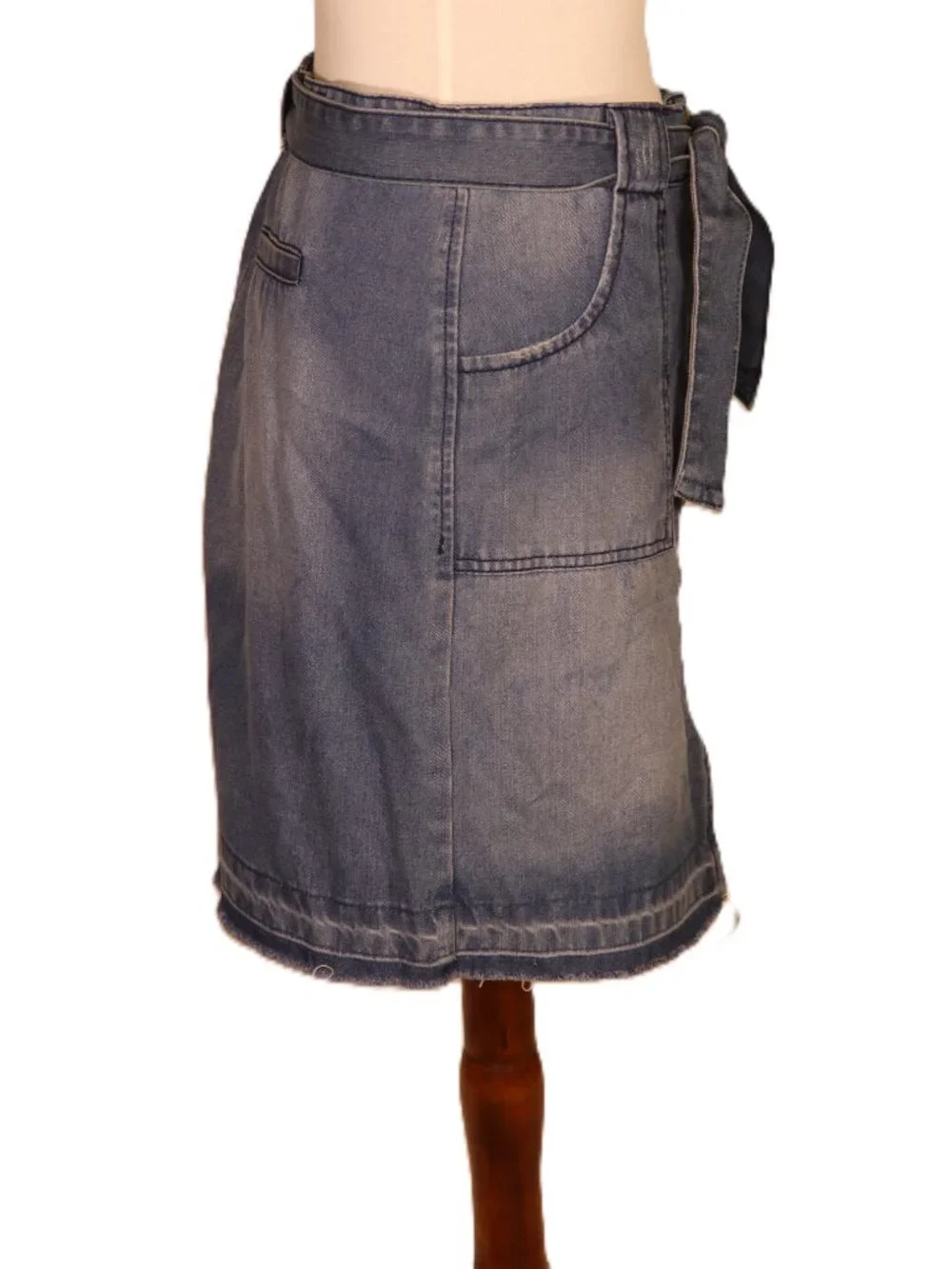 Velvet Heart Distressed Blue Denim Skirt - Picture 3 of 5